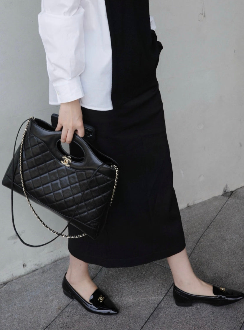 CHANEL Medium Bag | Lambskin & Waxed Leather | Pre-owned