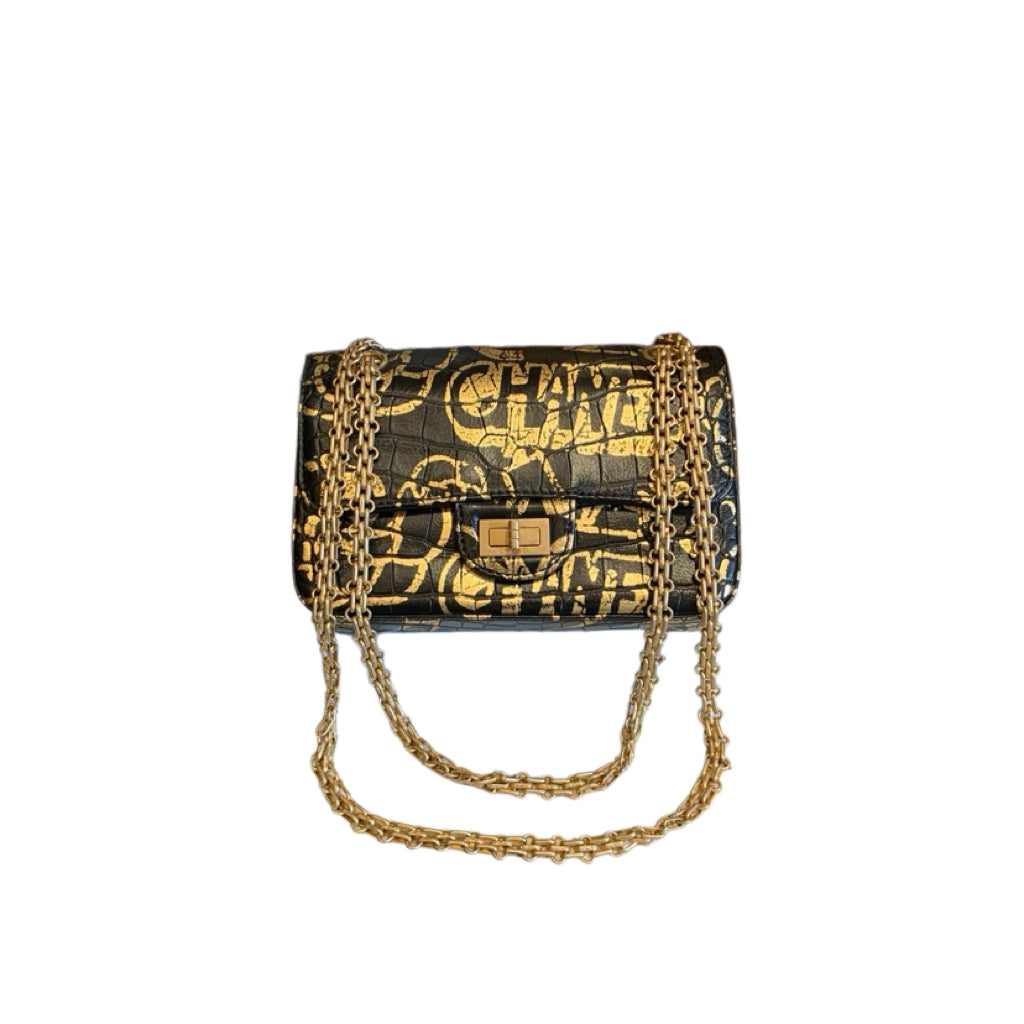 CHANEL 2.55 Egypt Collection | Crocodile-Embossed Graffiti | Pre-owned