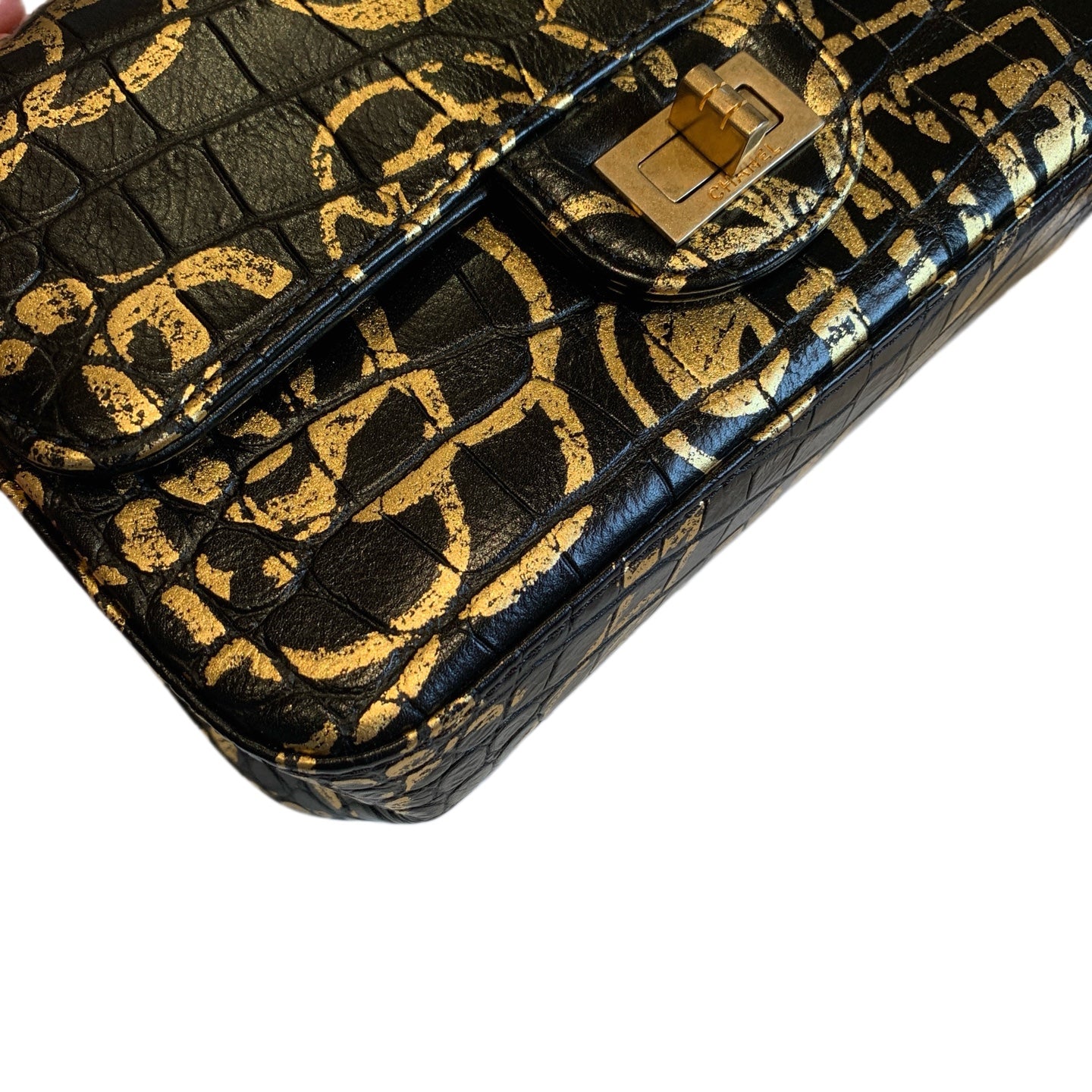 CHANEL 2.55 Egypt Collection | Crocodile-Embossed Graffiti | Pre-owned