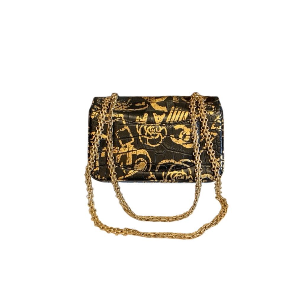 CHANEL 2.55 Egypt Collection | Crocodile-Embossed Graffiti | Pre-owned