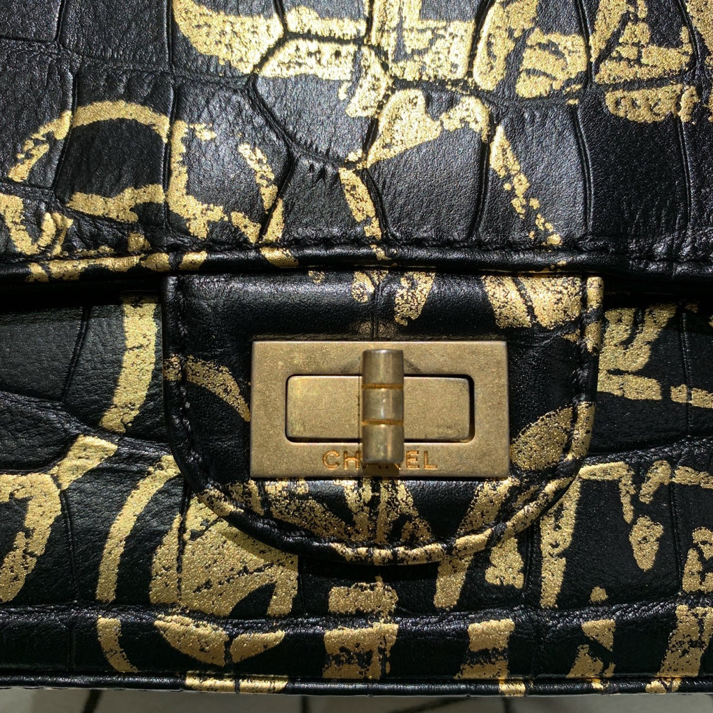 CHANEL 2.55 Egypt Collection | Crocodile-Embossed Graffiti | Pre-owned