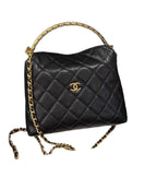 CHANEL Clutch with Chain | Pebbled Patent Calfskin | Gold Hardware