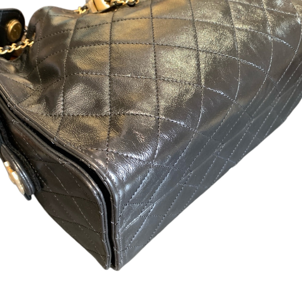 CHANEL 25 Small Handbag | Glossy Pebbled Calfskin | Dual-Tone Hardware