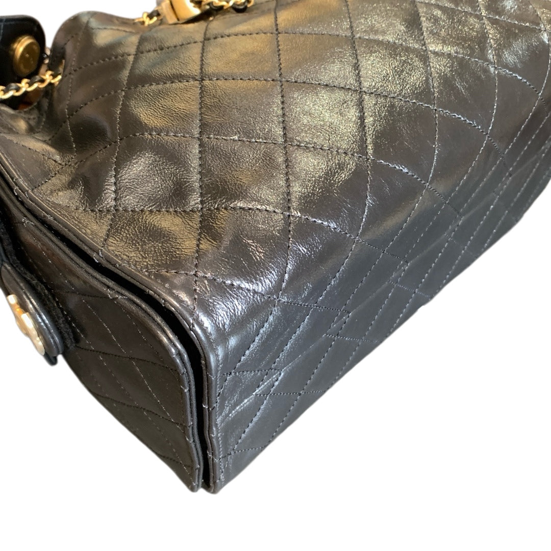 CHANEL 25 Small Handbag | Glossy Pebbled Calfskin | Dual-Tone Hardware