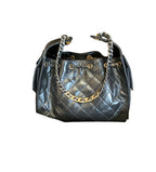 CHANEL 25 Small Handbag | Glossy Pebbled Calfskin | Dual-Tone Hardware
