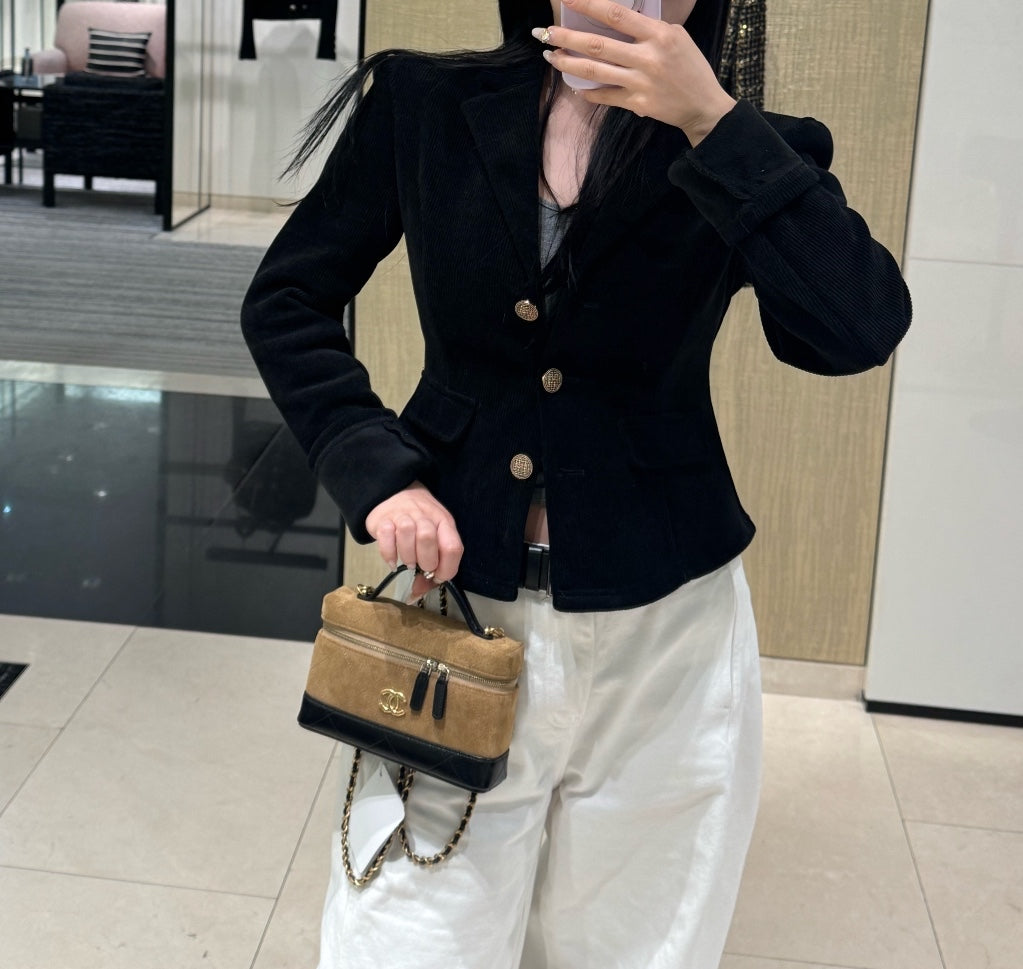 CHANEL Colorblock Suede LP Lunch Bag | Alcantara | Brand New