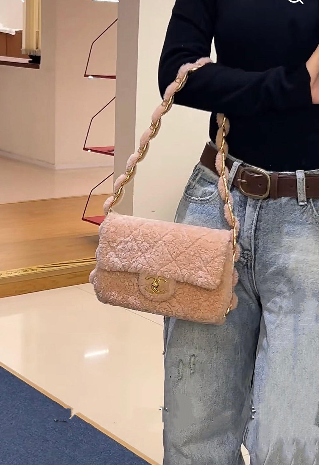 CHANEL Small Flap Bag | Shearling Lambskin | Gold Hardware