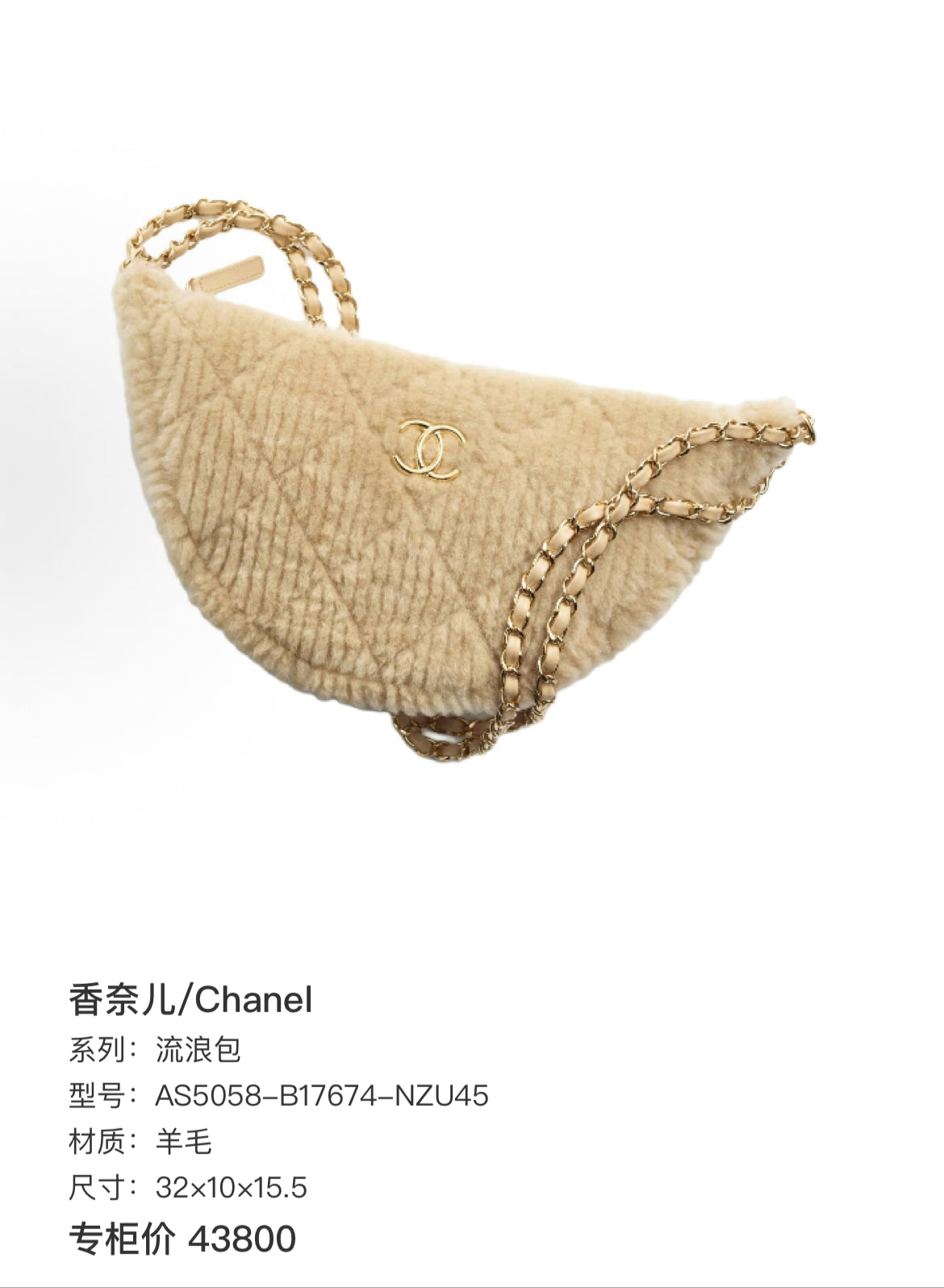 CHANEL 24N Ski Collection | Large Hobo Bag | Chip Detail