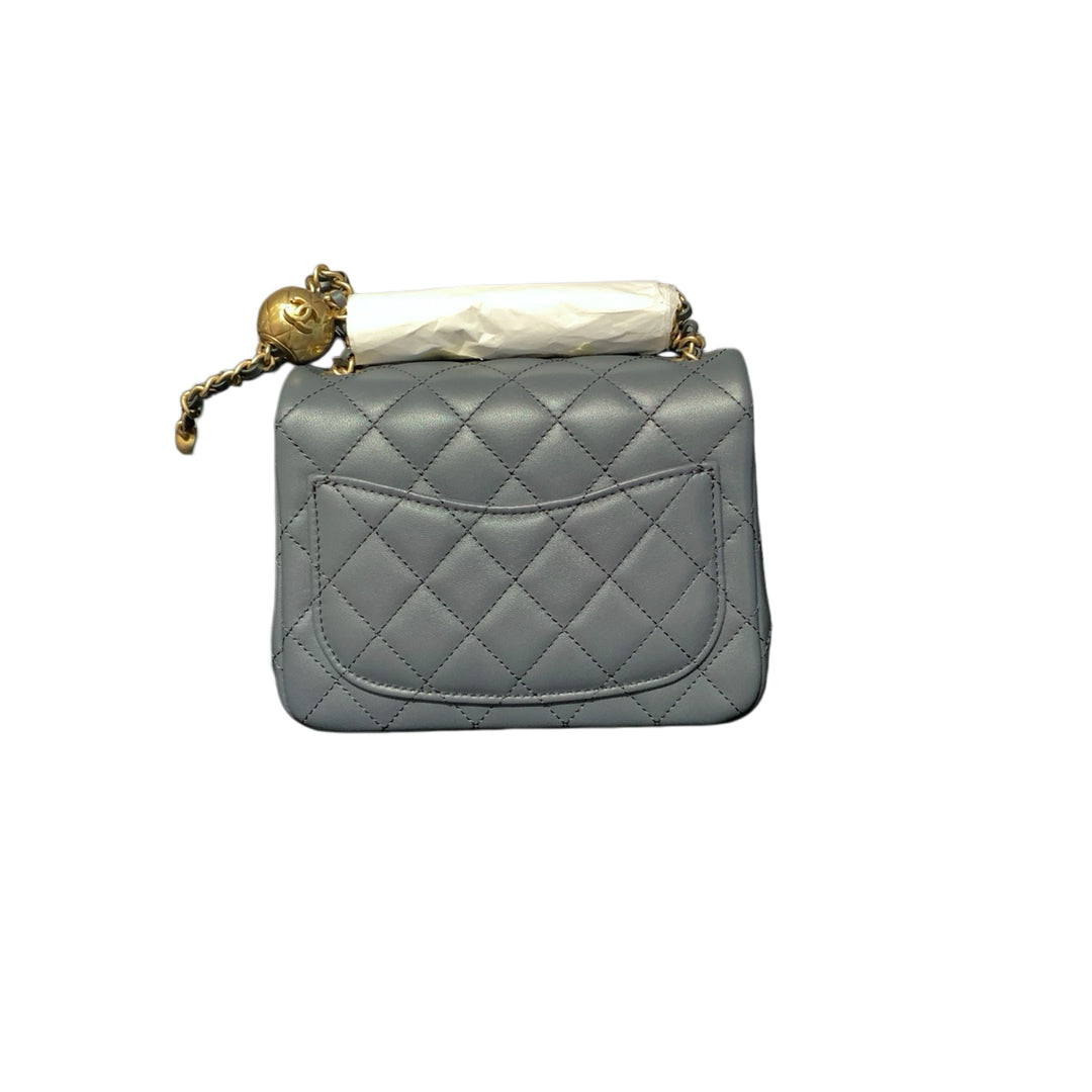 CHANEL 23K Gold Ball Chunky Bag | Dark Grey | Brand New