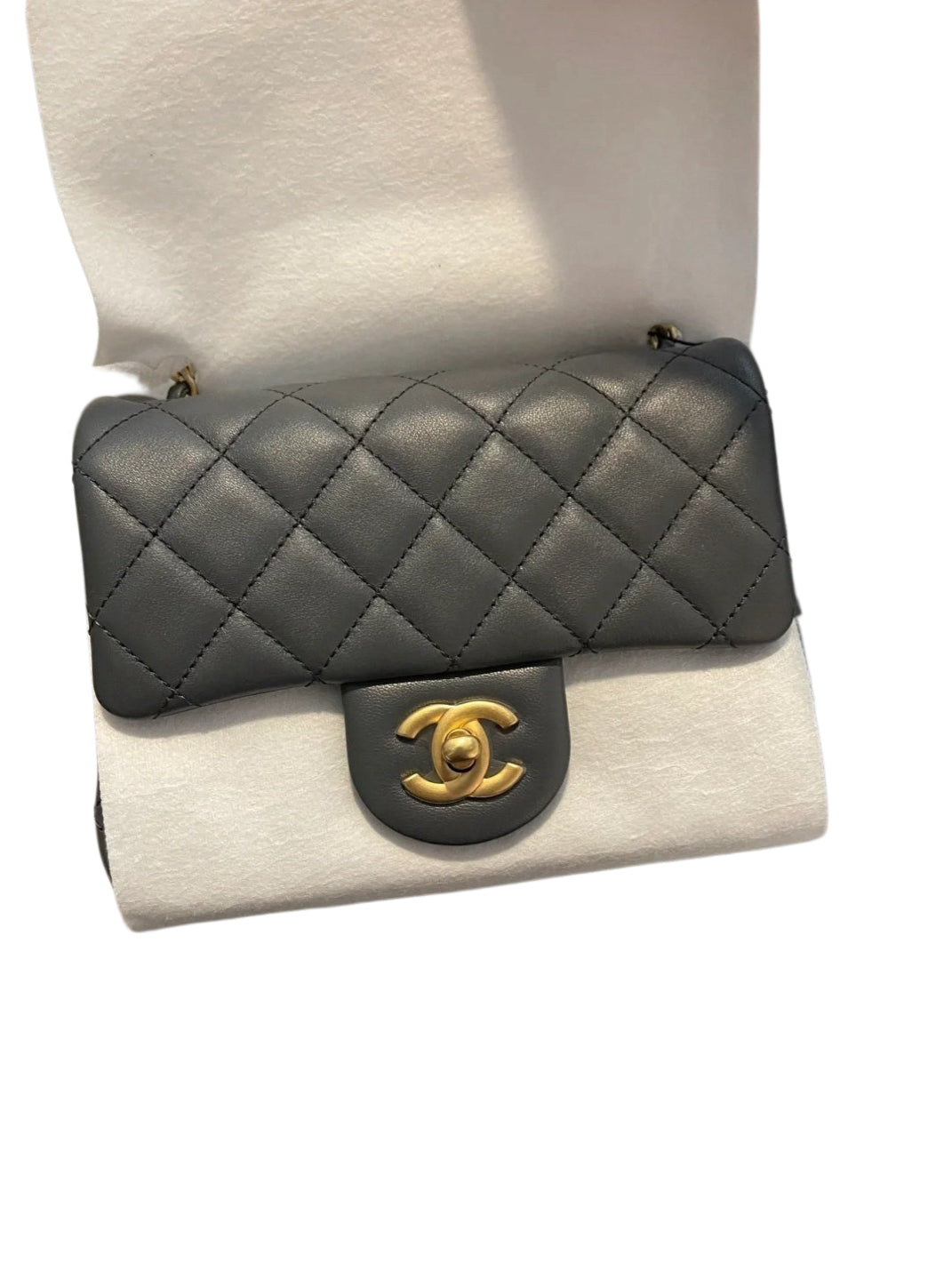 CHANEL 23K Gold Ball Chunky Bag | Dark Grey | Brand New