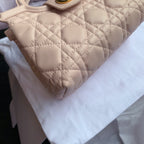 Dior Lady Dior Mini Handbag Pale Pink Quilted Leather Gold Hardware