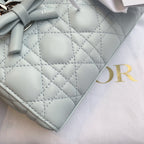 DIOR Lady D-Joy Medium Handbag | Space Blue Sheepskin | Cannage