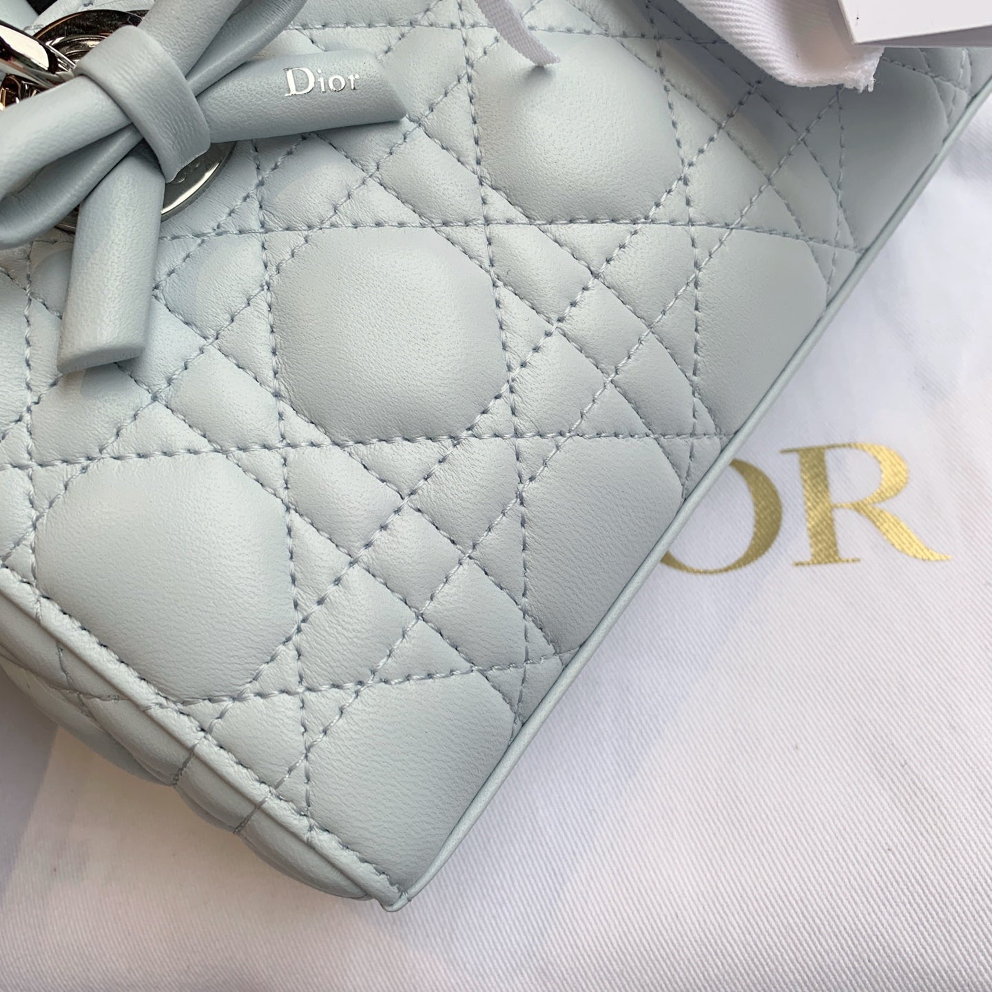 DIOR Lady D-Joy Medium Handbag | Space Blue Sheepskin | Cannage