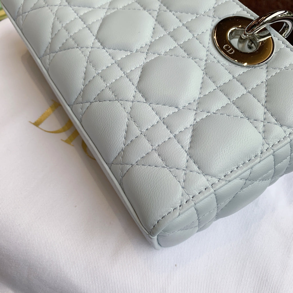 DIOR Lady D-Joy Medium Handbag | Space Blue Sheepskin | Cannage