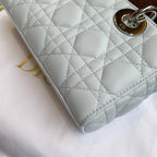 DIOR Lady D-Joy Medium Handbag | Space Blue Sheepskin | Cannage