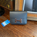 HERMÈS Constance Slim Wallet | Black Epsom | Silver Hardware