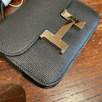 HERMÈS Constance Slim Wallet | Black Epsom | Silver Hardware