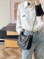 Chanel 22 Hobo Bag Black Quilted Leather Gold Hardware