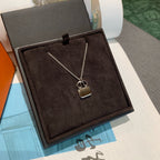 Hermes Kelly Amulette Necklace Silver Pavé Diamonds