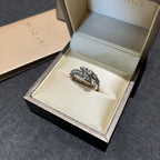 Bvlgari Serpenti Viper Ring 18K White Gold Pavé Diamonds