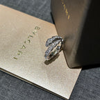 Bvlgari Serpenti Viper Ring 18K White Gold Pavé Diamonds