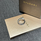 Bvlgari Serpenti Viper Ring 18K White Gold Pavé Diamonds