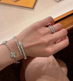 Bvlgari Serpenti Viper Ring 18K White Gold Pavé Diamonds