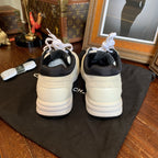 Chanel Athletic Sneakers Off-White Cream Mesh Leather Black Hardware