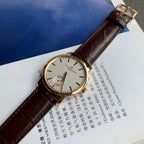 Vacheron Constantin Patrimony Watch Gold Case Brown Leather