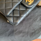 Chanel Pearl Crush Mini Flap Bag Black Quilted Leather Gold Hardware