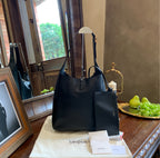 Saint Laurent Le 5 à 7 Hobo Bag Black Pebbled Leather Gold Hardware