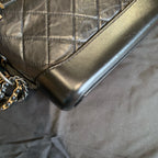 Chanel Gabrielle Hobo Bag Black Quilted Calfskin Mixed Metal Hardware