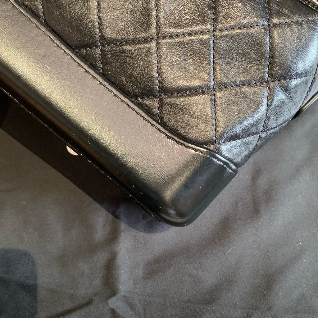 Chanel Gabrielle Hobo Bag Black Quilted Calfskin Mixed Metal Hardware