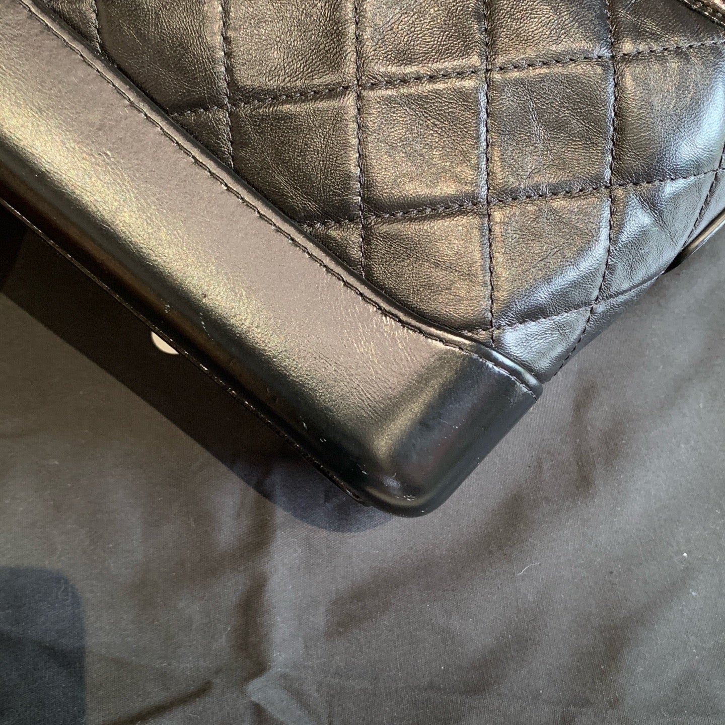 Chanel Gabrielle Hobo Bag Black Quilted Calfskin Mixed Metal Hardware