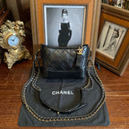 Chanel Gabrielle Hobo Bag Black Quilted Calfskin Mixed Metal Hardware