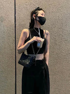 Chanel Gabrielle Hobo Bag Black Quilted Calfskin Mixed Metal Hardware