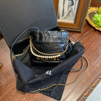 Chanel 22 Mini Bag Black Quilted Leather Gold Hardware