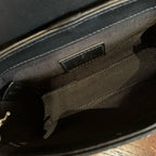 Gucci GG Marmont Shoulder Bag Black and White Tweed Gold Hardware
