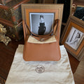 Hermes Lindy Bag Gold Clemence Leather Silver Hardware