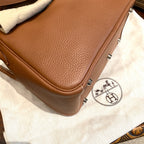 Hermes Lindy Bag Gold Clemence Leather Silver Hardware