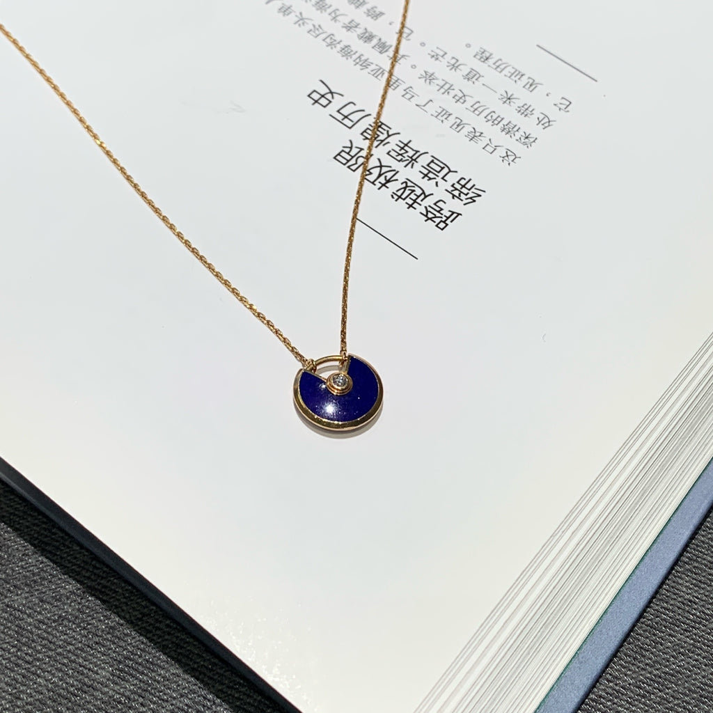 Cartier Amulette de Cartier Necklace Mini Lapis Lazuli Diamond Yellow Gold