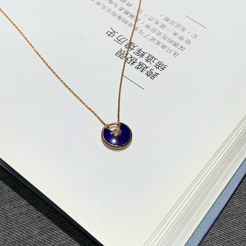 Cartier Amulette de Cartier Necklace Mini Lapis Lazuli Diamond Yellow Gold