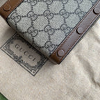 Gucci Horsebit 1955 Mini Crossbody Bag GG Supreme Canvas Gold Hardware