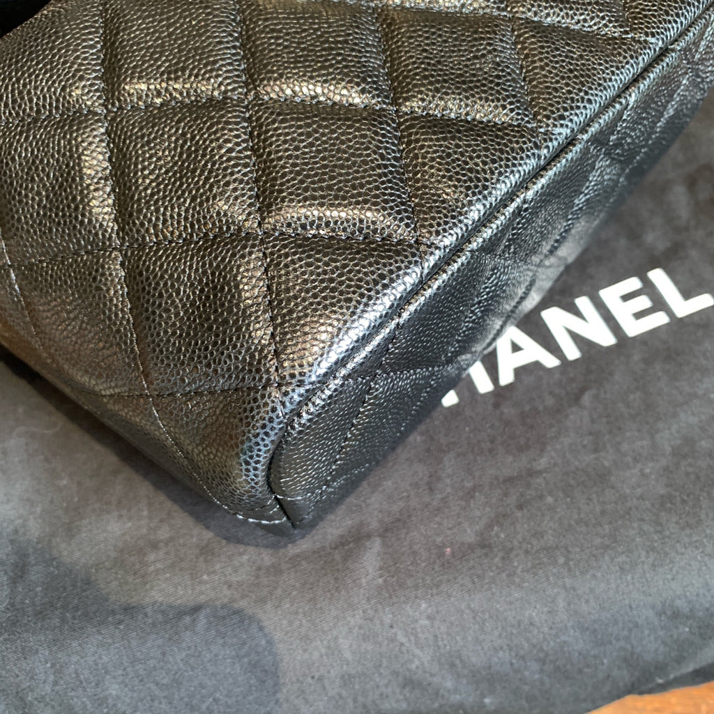 Chanel Mini Hobo Bag Black Quilted Caviar Mixed Metal Hardware