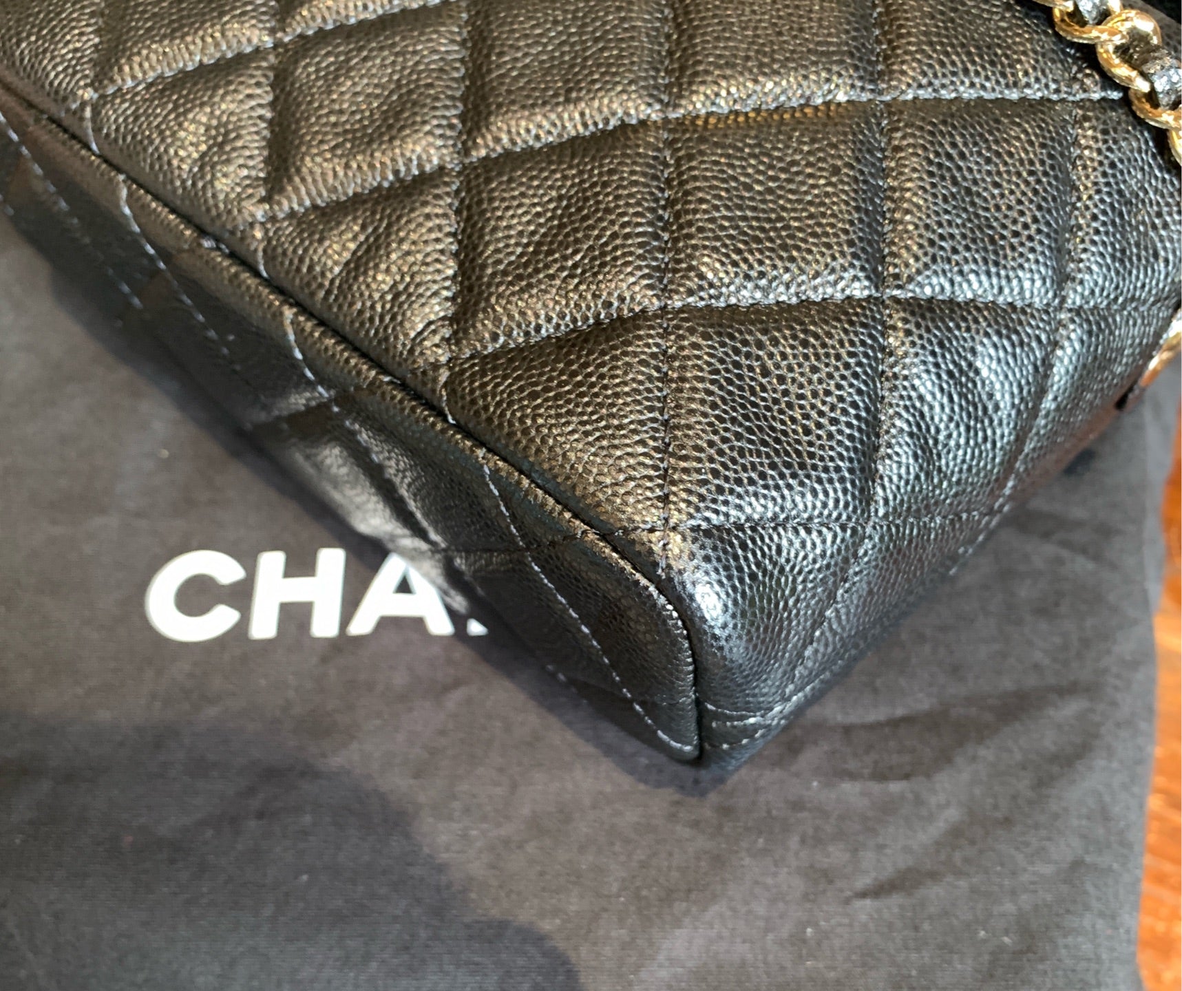 Chanel Mini Hobo Bag Black Quilted Caviar Mixed Metal Hardware