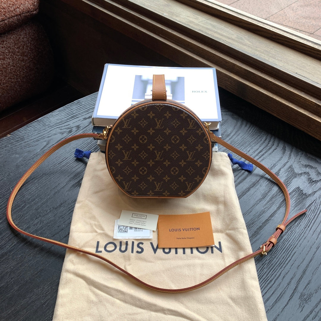 Louis Vuitton Petite Boite Chapeau Monogram Canvas Gold Hardware