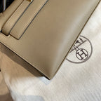 Hermes Kelly Cut Clutch Etoupe Leather Gold Hardware