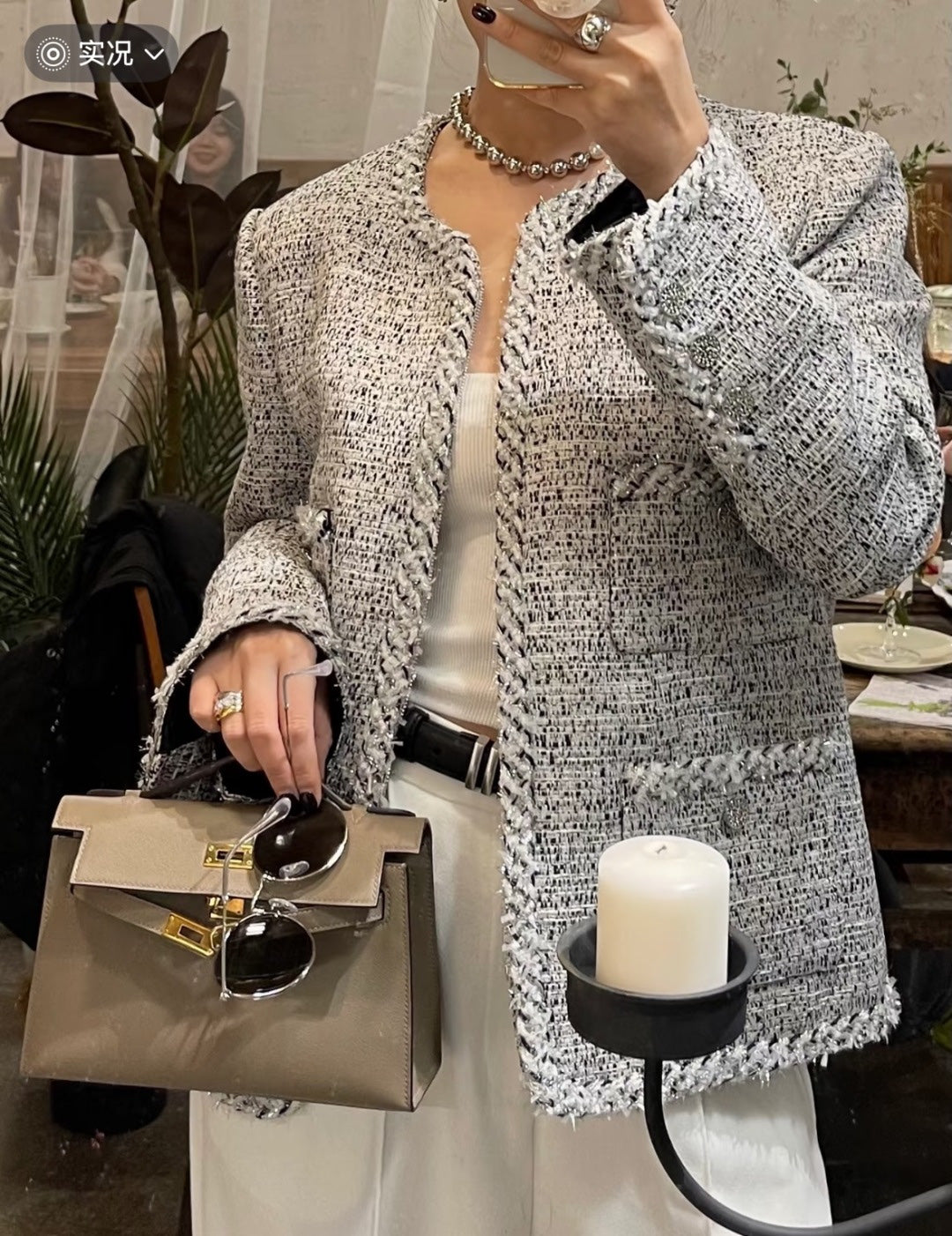 Hermes Kelly Cut Clutch Etoupe Leather Gold Hardware