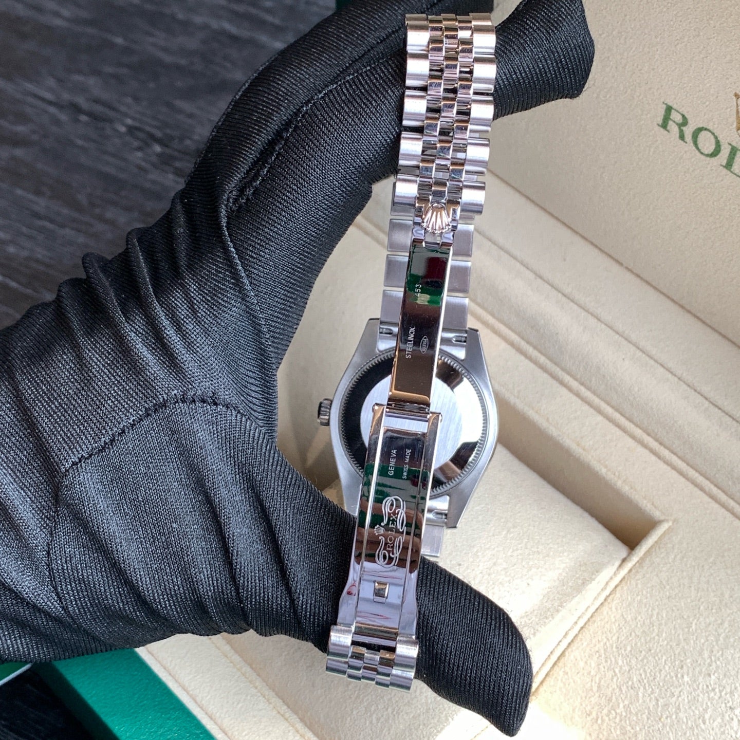 Rolex Datejust Watch Black Dial Jubilee Bracelet Stainless Steel White Gold