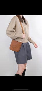 Hermes Evelyne TPM Crossbody Bag Gold Clemence Leather Silver Hardware